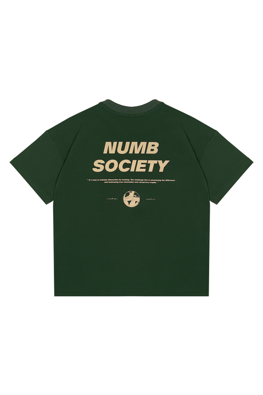 Numb tee - green/ecru